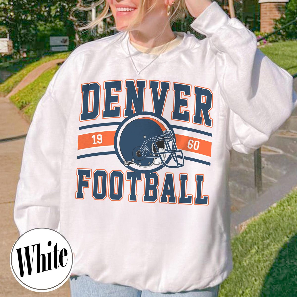 Unisex Denver football vintage crewneck sweatshirt for men and women