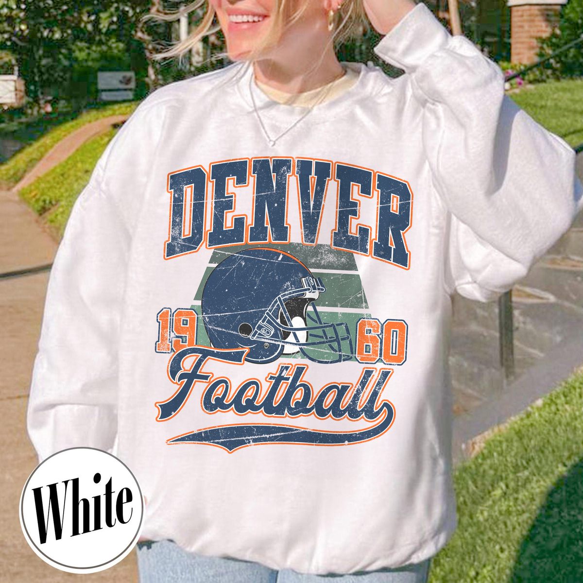 Unisex Denver football vintage crewneck sweatshirt for men and women
