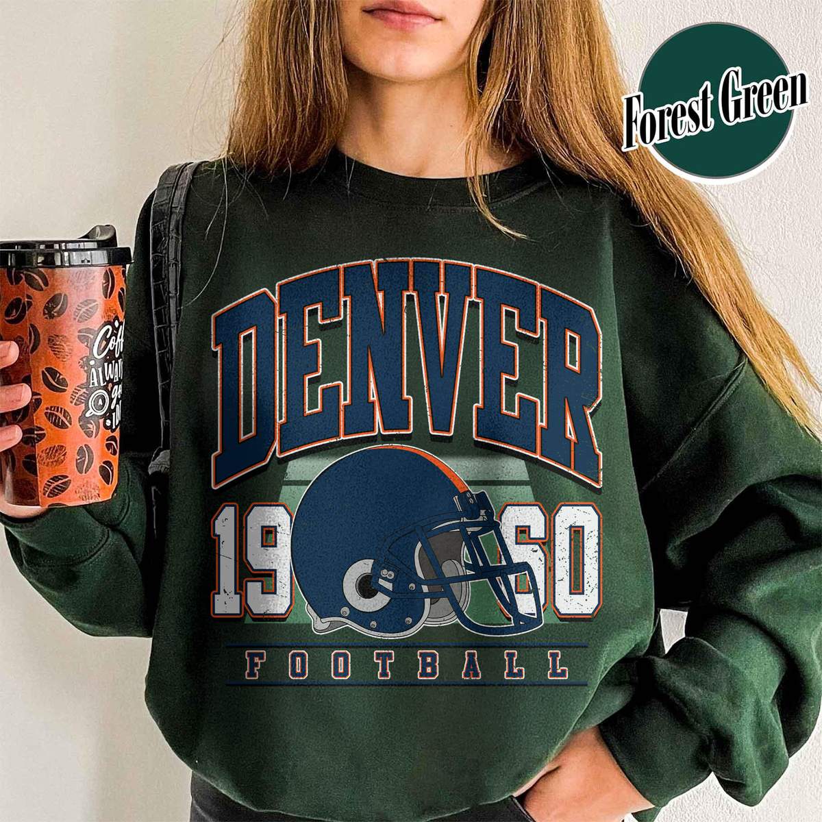 Unisex Denver football vintage crewneck sweatshirt for men and women