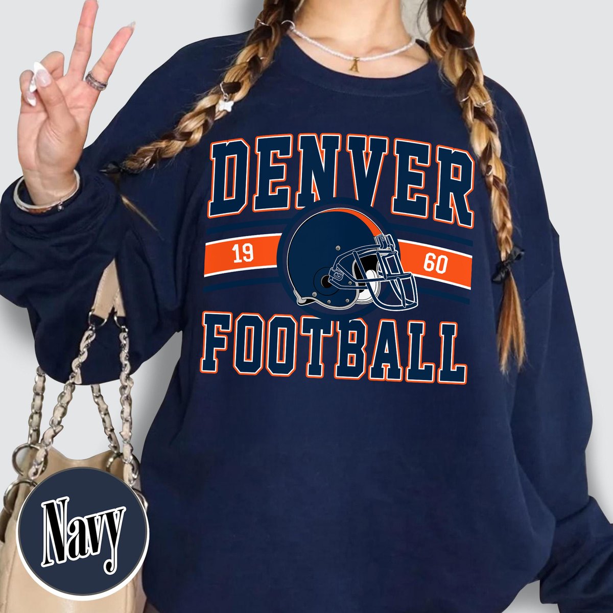 Unisex Denver football vintage crewneck sweatshirt for men and women