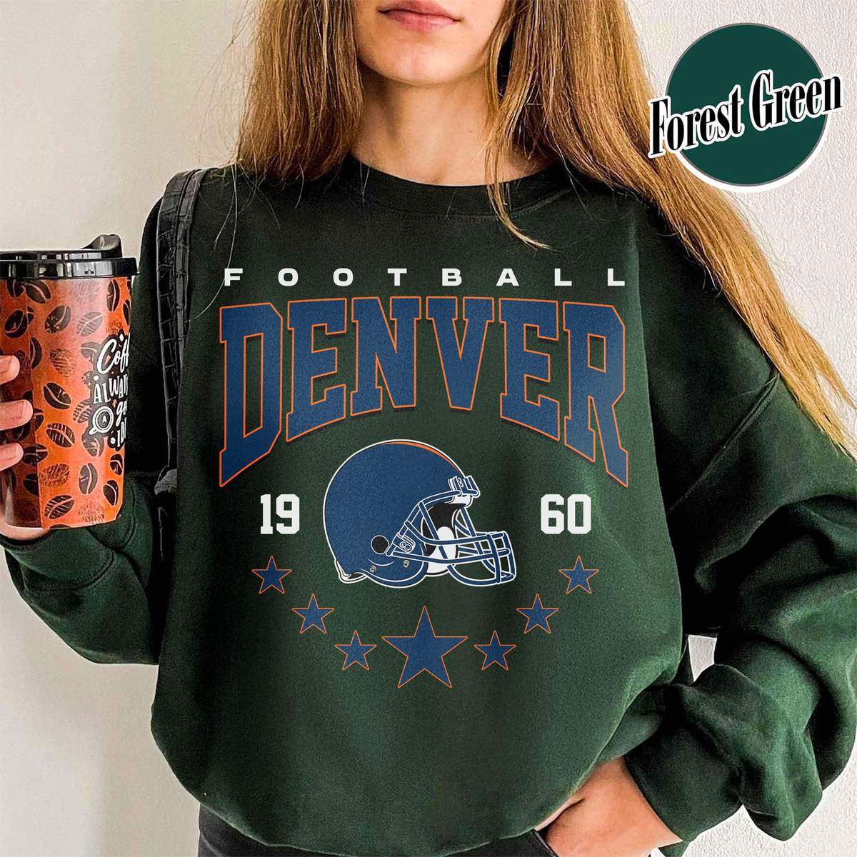 Unisex Denver football vintage crewneck sweatshirt for men and women