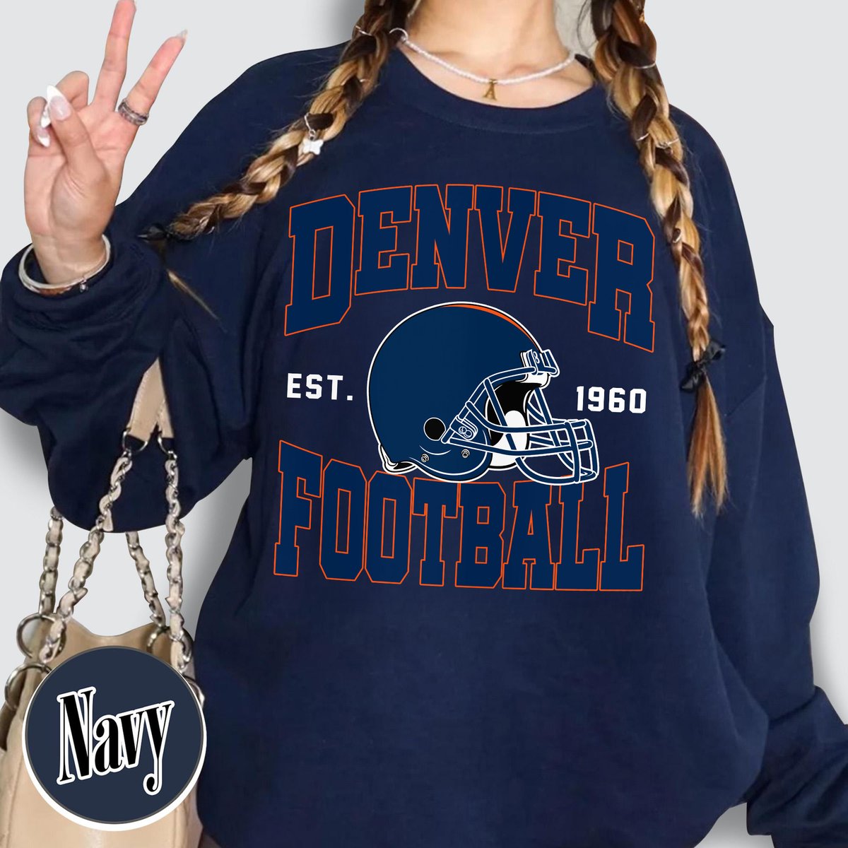 Unisex Denver football vintage crewneck sweatshirt for men and women