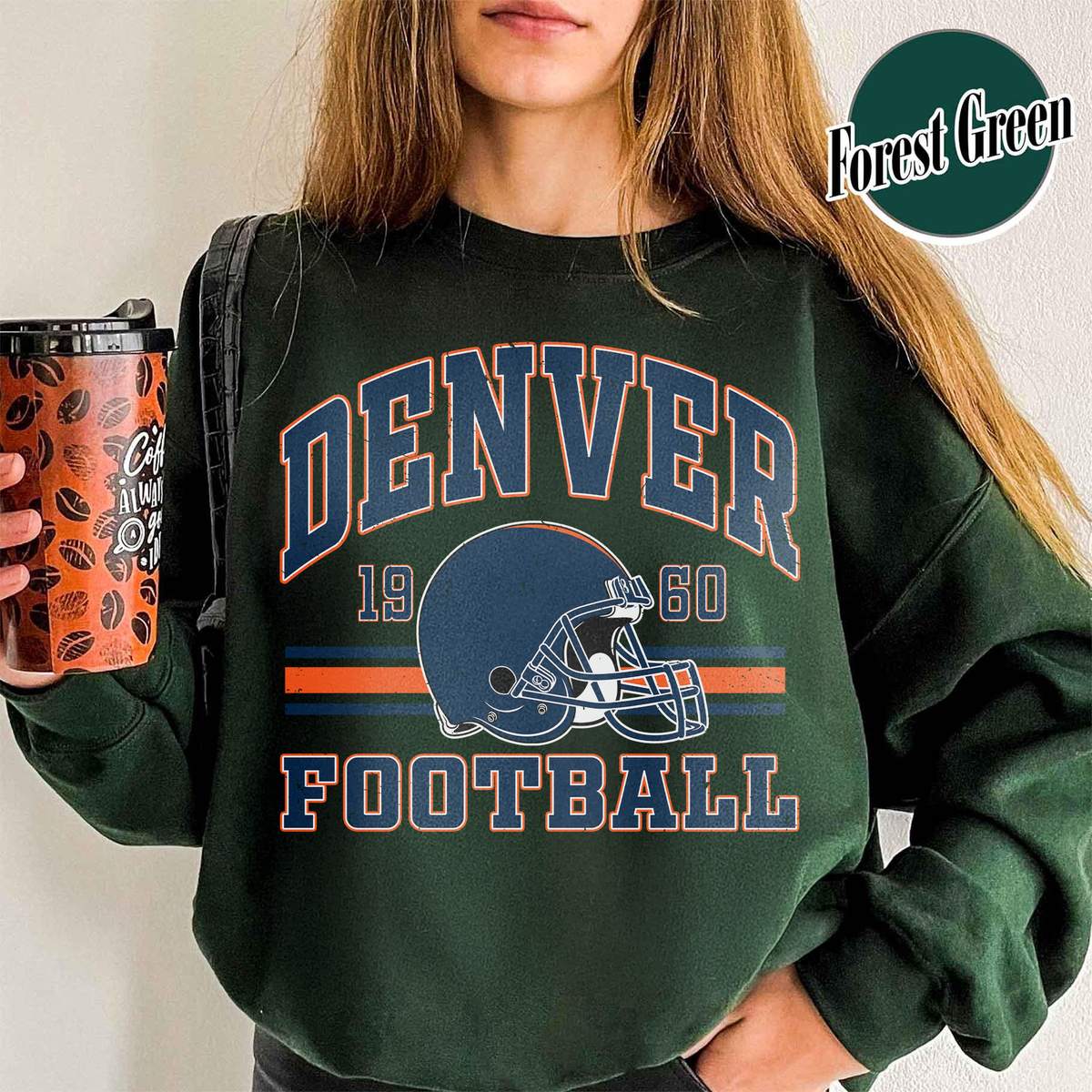 Unisex Denver football vintage crewneck sweatshirt for men and women