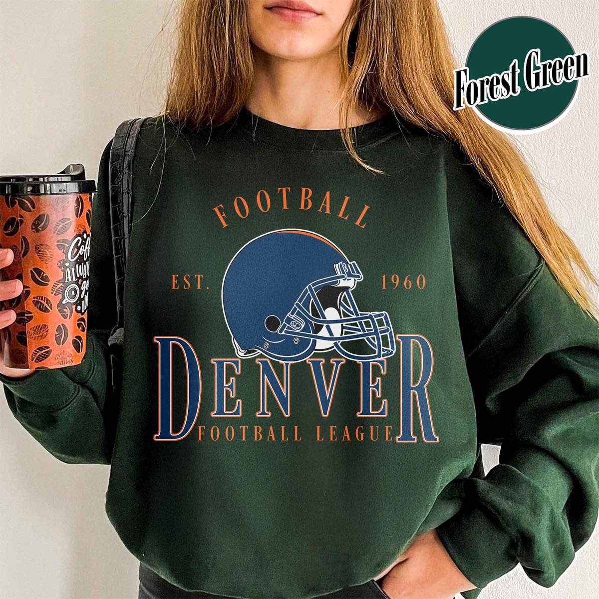 Unisex Denver football vintage crewneck sweatshirt for men and women