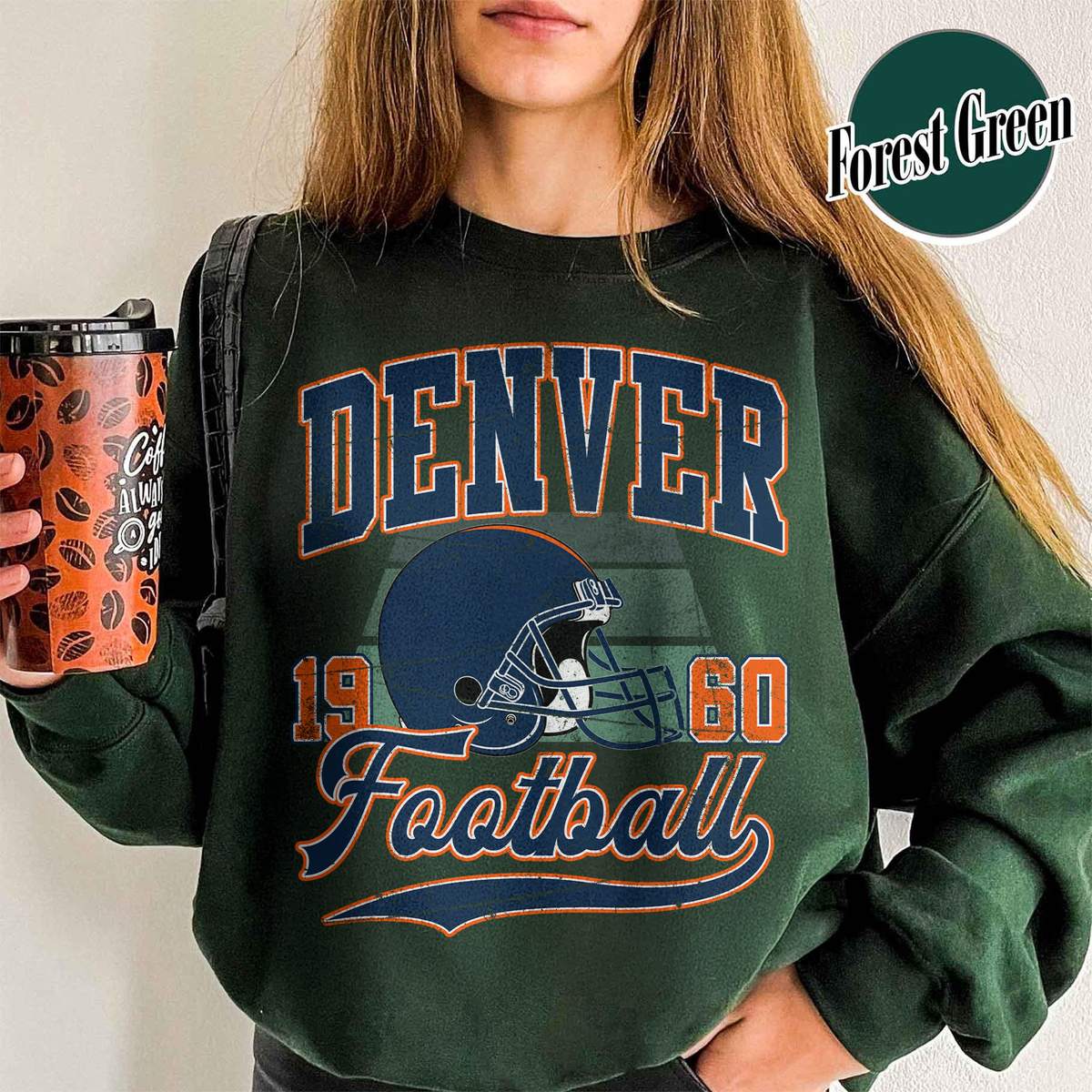 Unisex Denver football vintage crewneck sweatshirt for men and women