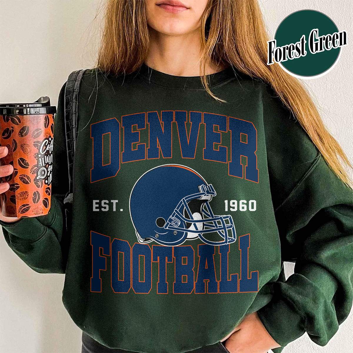 Unisex Denver football vintage crewneck sweatshirt for men and women