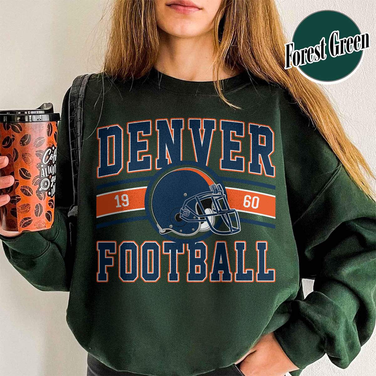 Unisex Denver football vintage crewneck sweatshirt for men and women