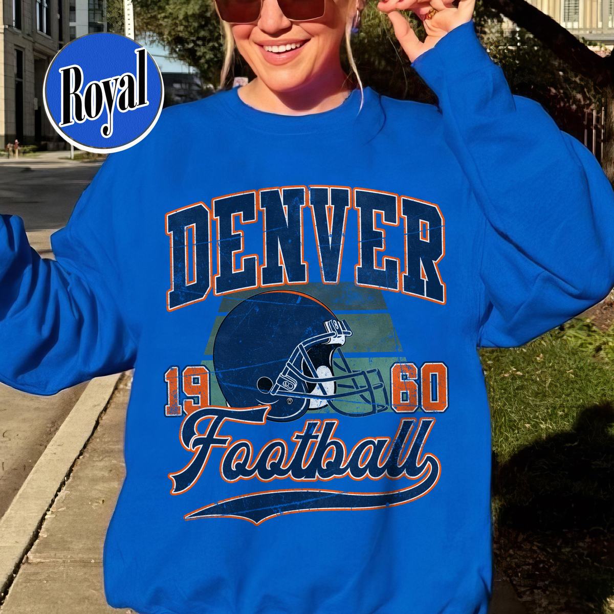 Unisex Denver football vintage crewneck sweatshirt for men and women