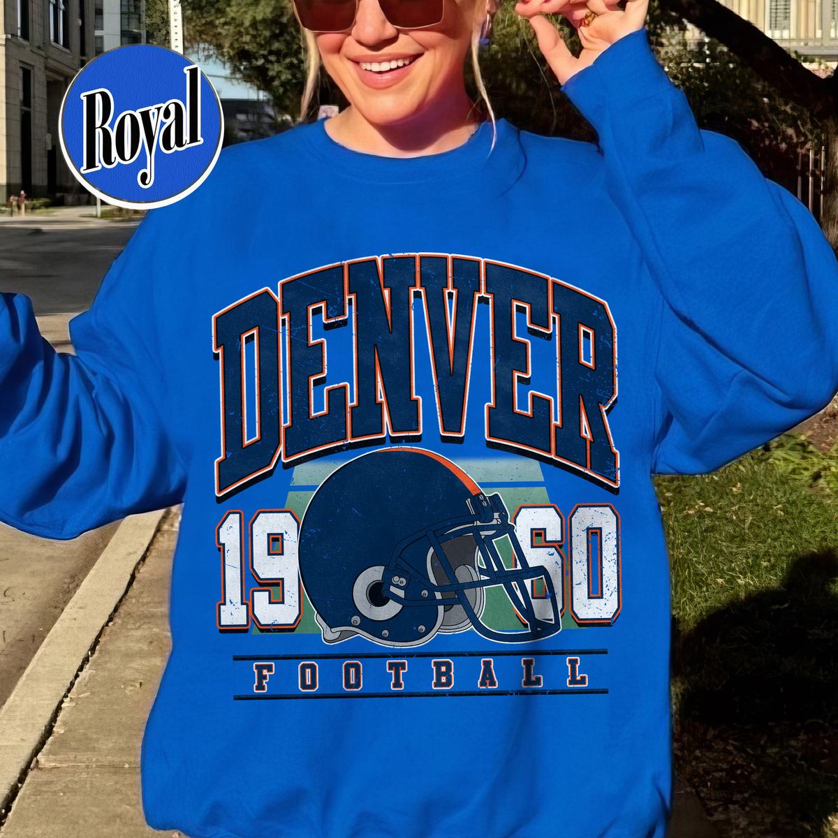 Unisex Denver football vintage crewneck sweatshirt for men and women