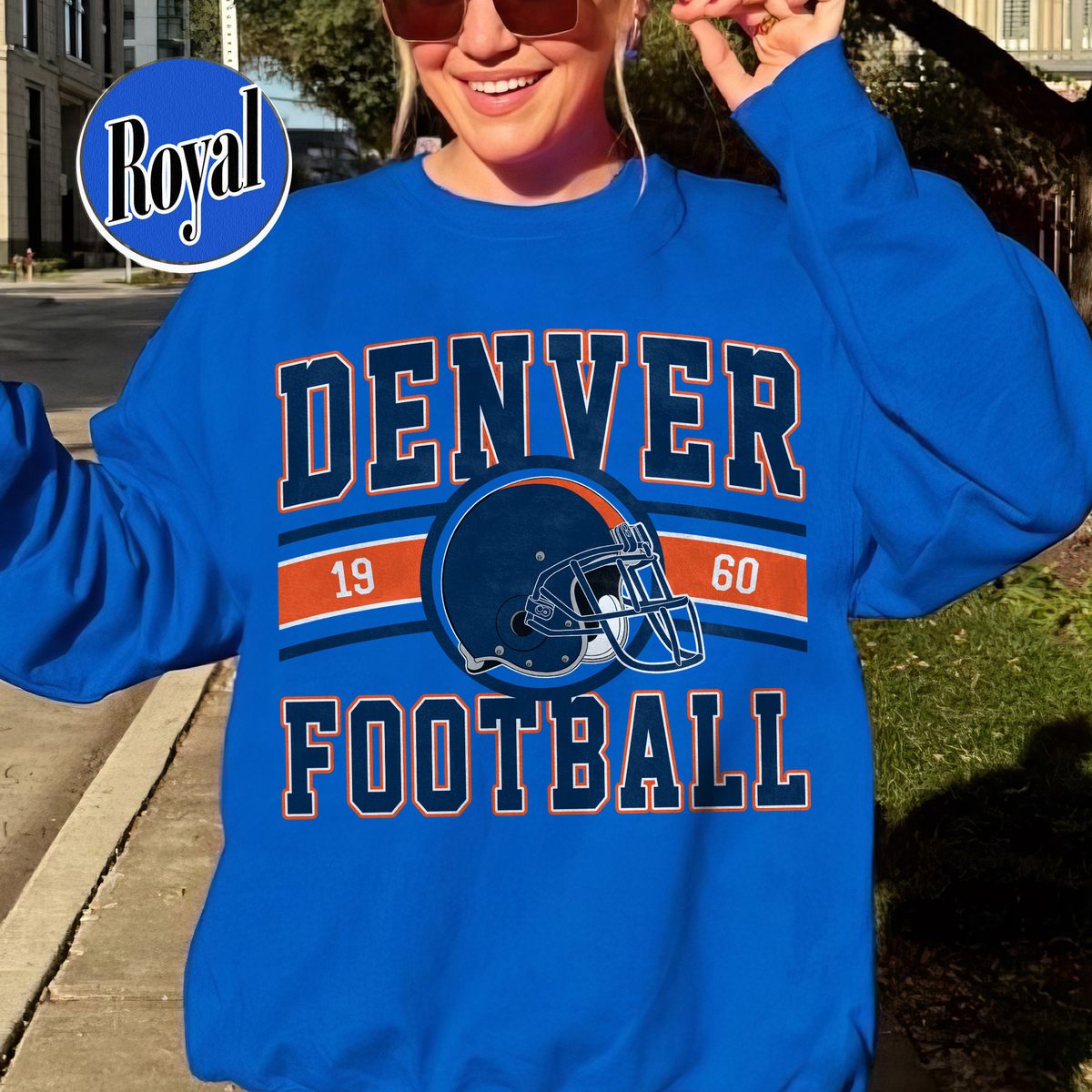 Unisex Denver football vintage crewneck sweatshirt for men and women