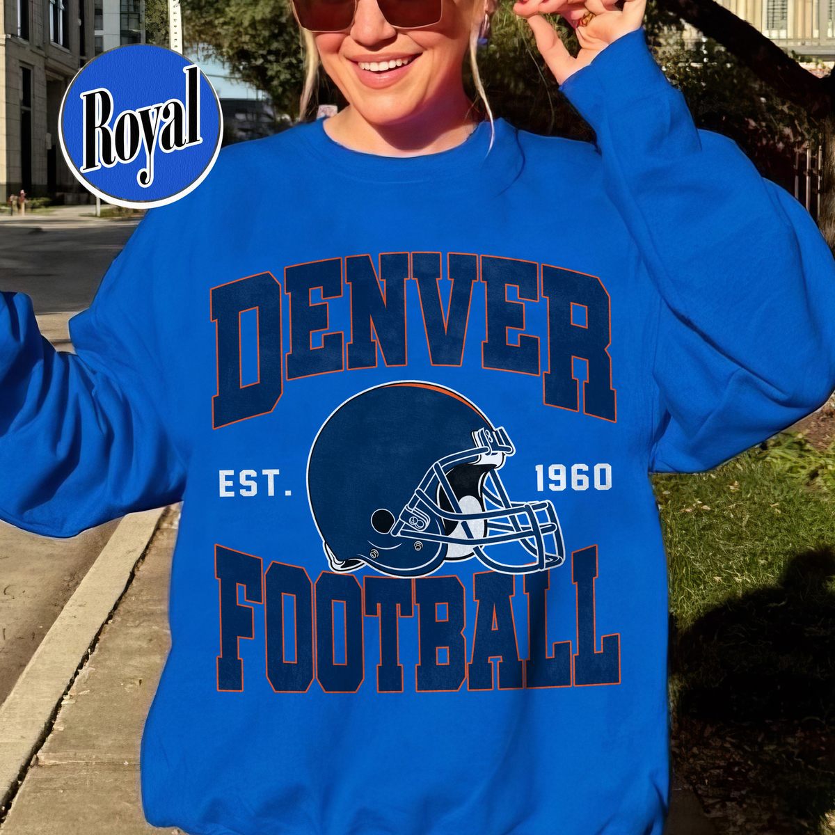 Unisex Denver football vintage crewneck sweatshirt for men and women
