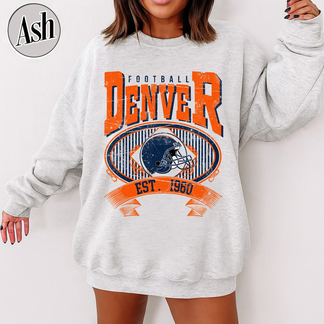 Unisex Denver football vintage crewneck sweatshirt for men and women
