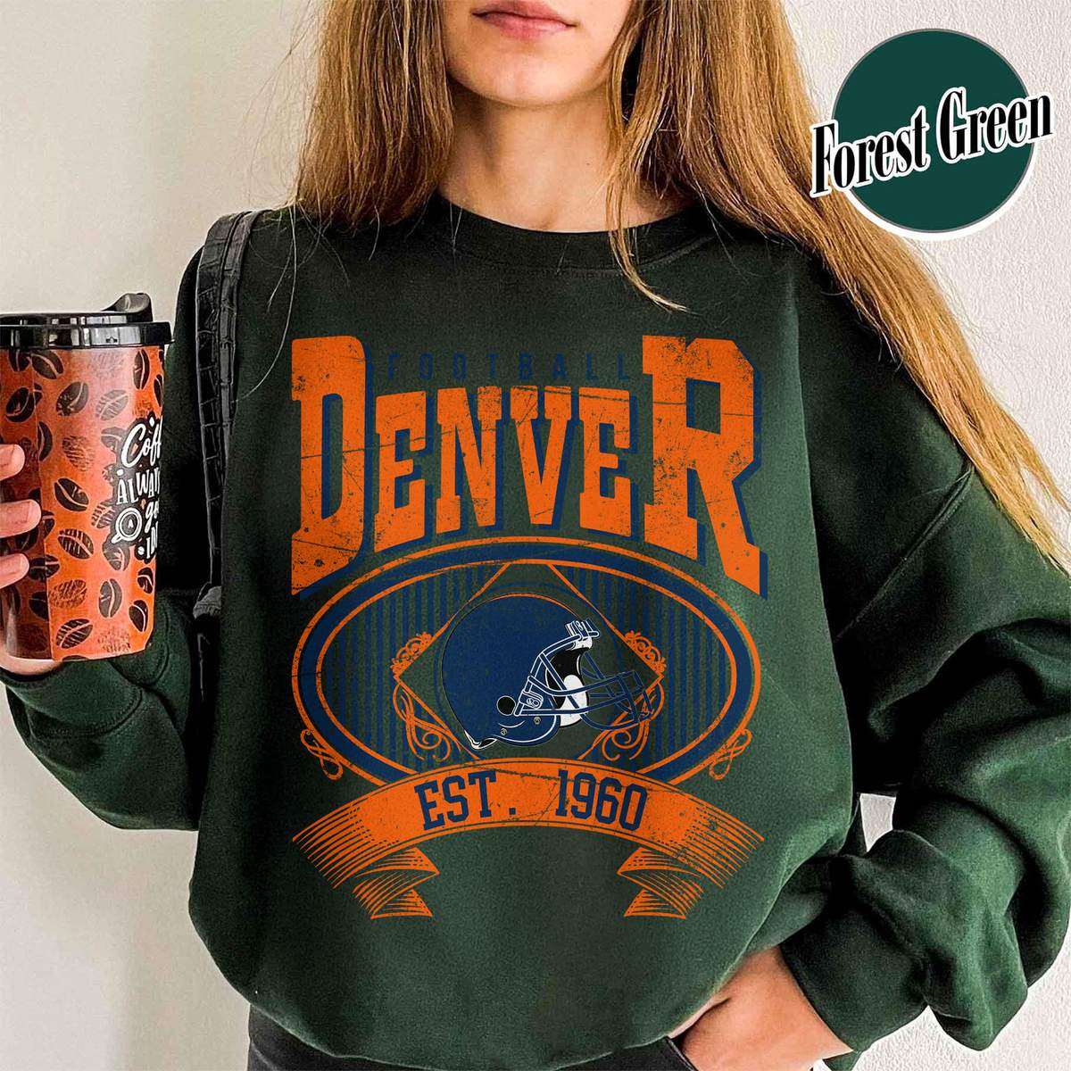 Unisex Denver football vintage crewneck sweatshirt for men and women