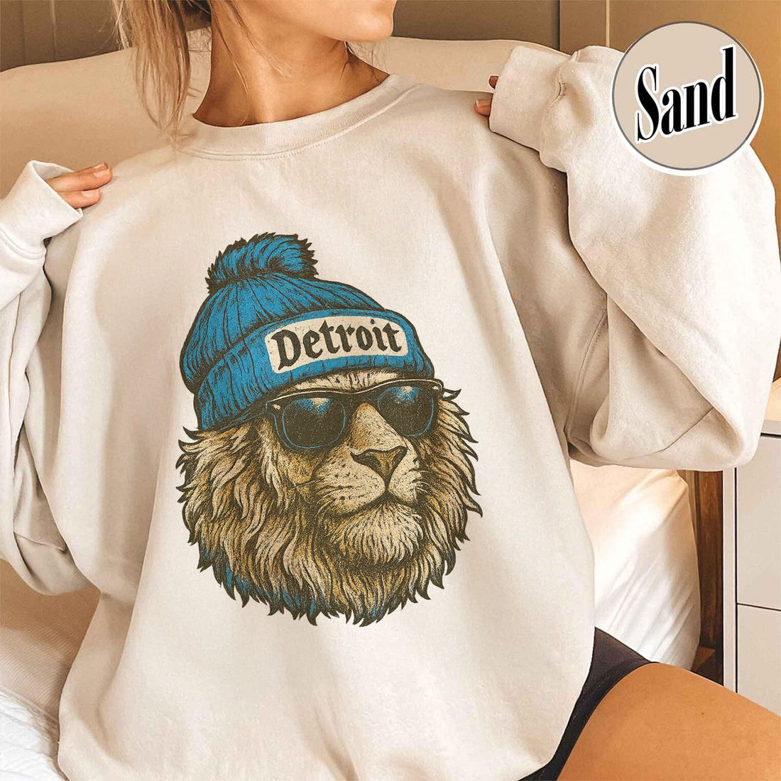 Unisex Detroit football vintage crewneck sweatshirt for men and women