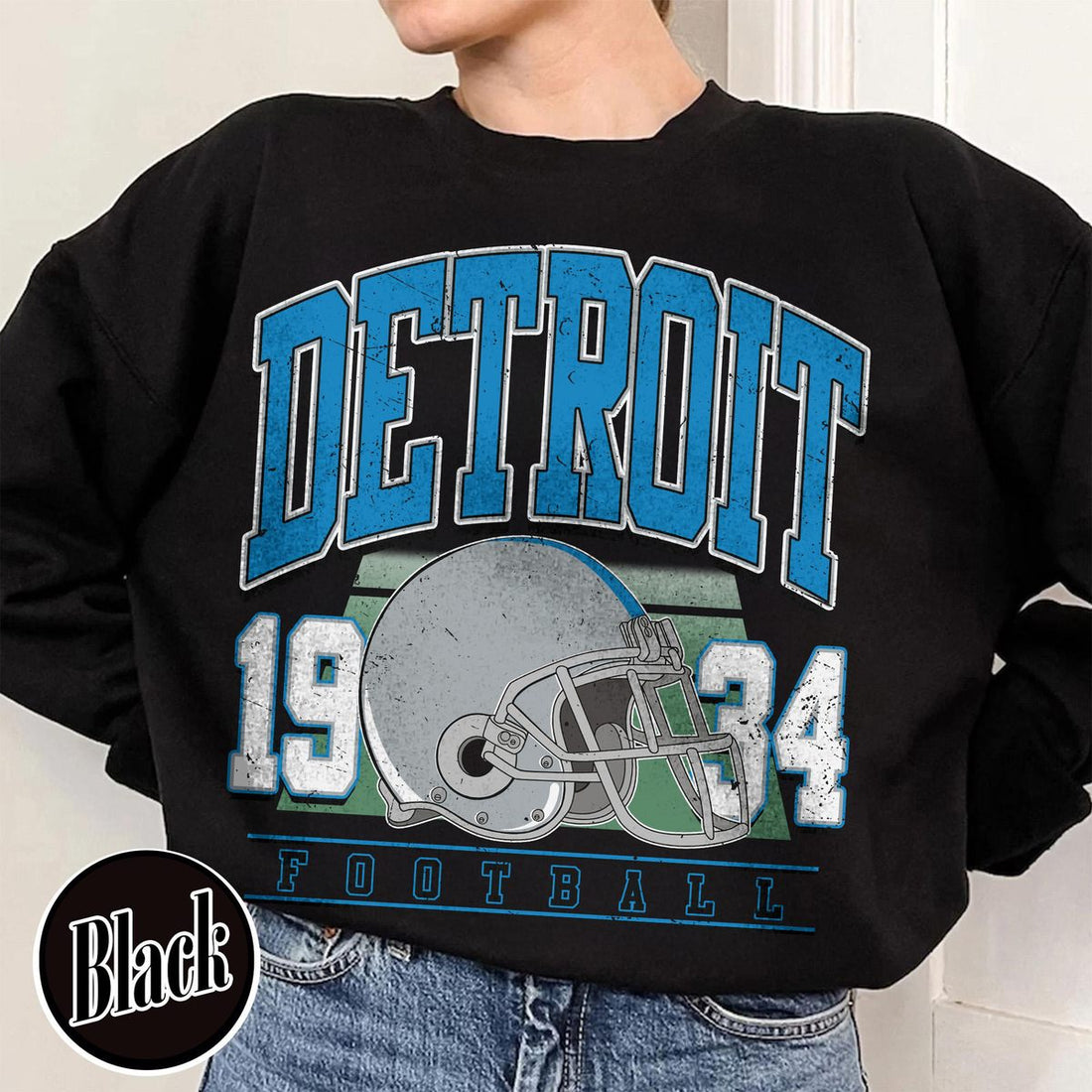 Unisex Detroit football vintage crewneck sweatshirt for men and women