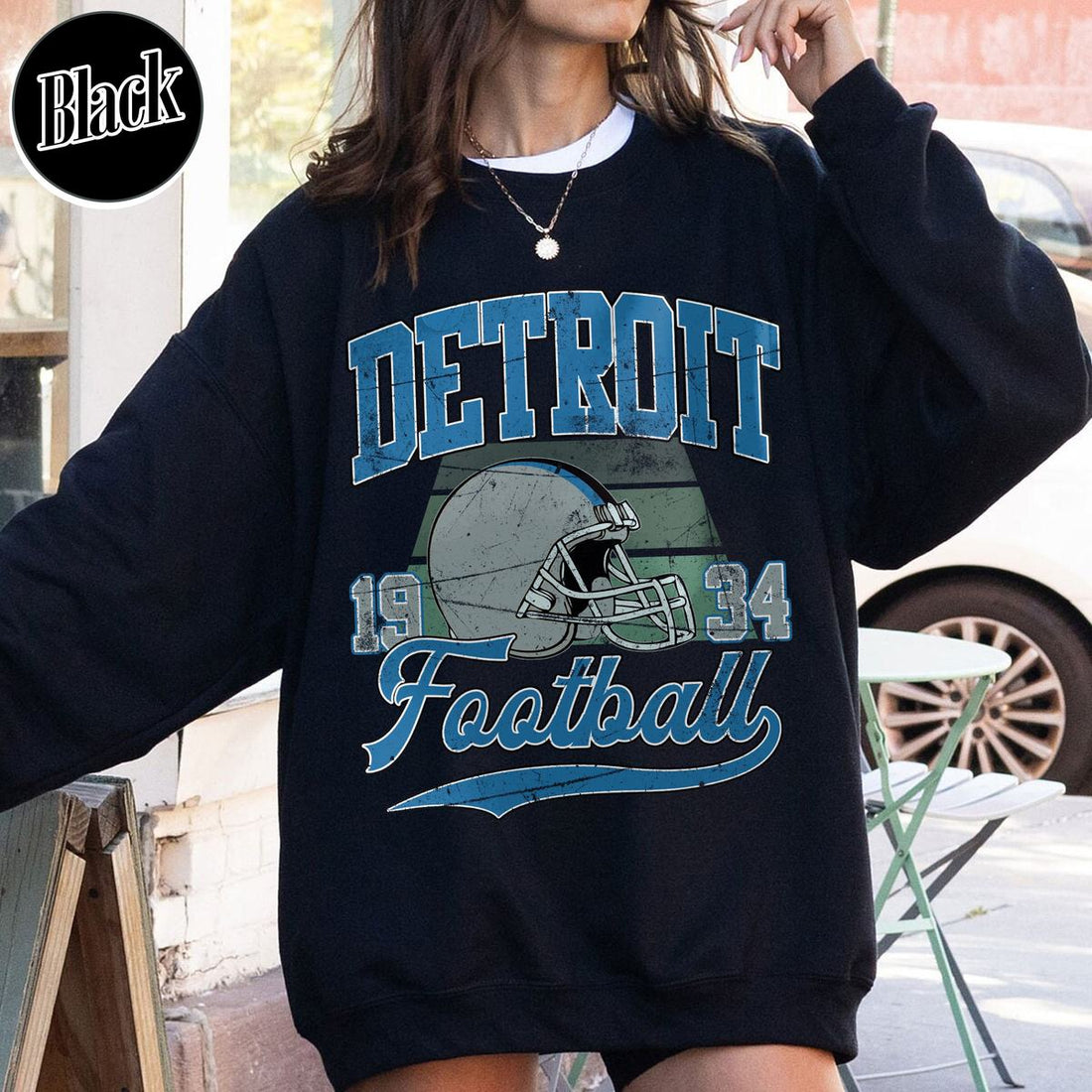 Unisex Detroit football vintage crewneck sweatshirt for men and women