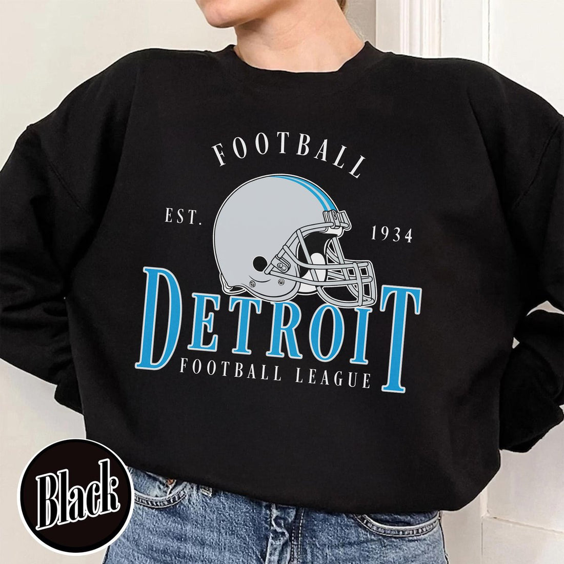 Unisex Detroit football vintage crewneck sweatshirt for men and women
