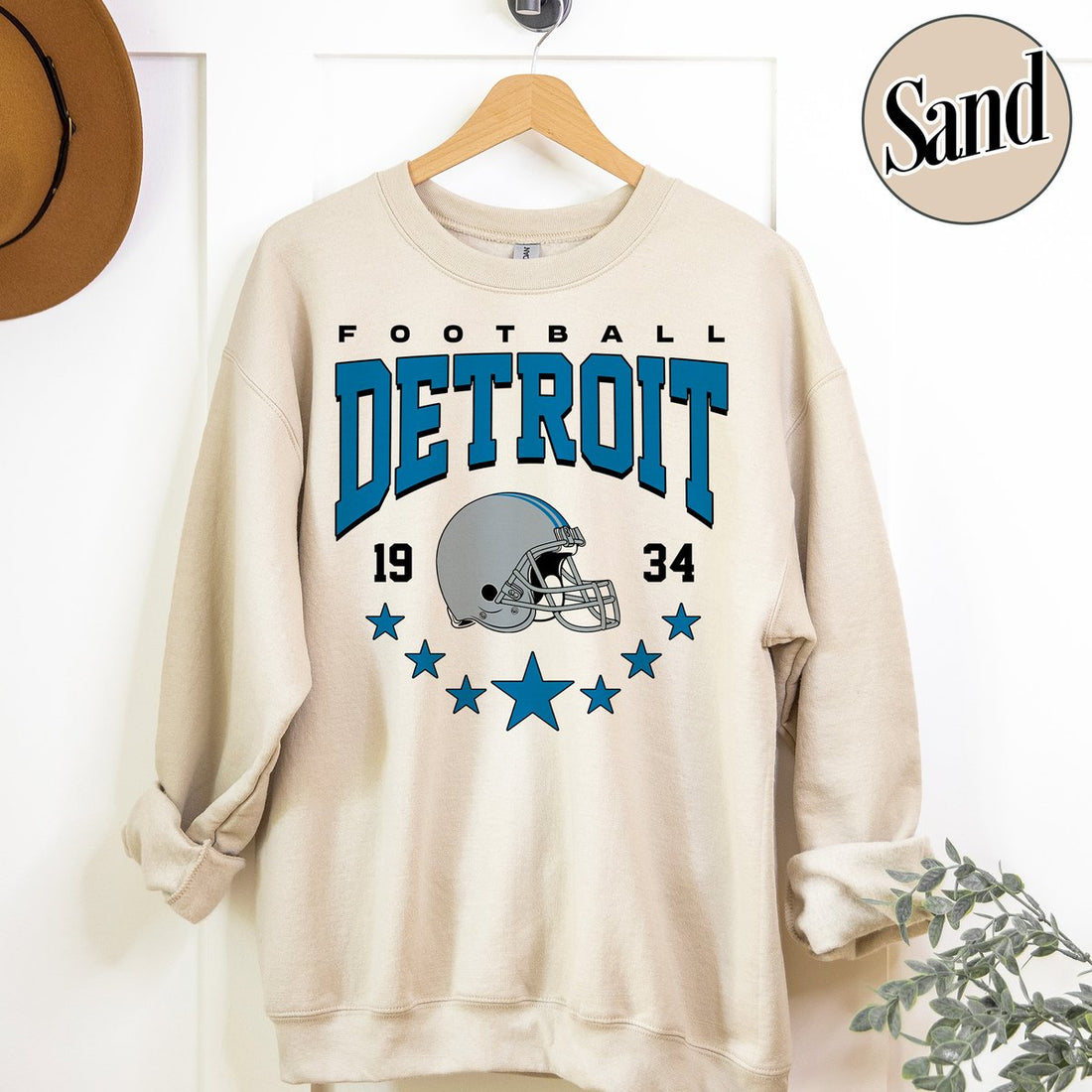 Unisex Detroit football vintage crewneck sweatshirt for men and women