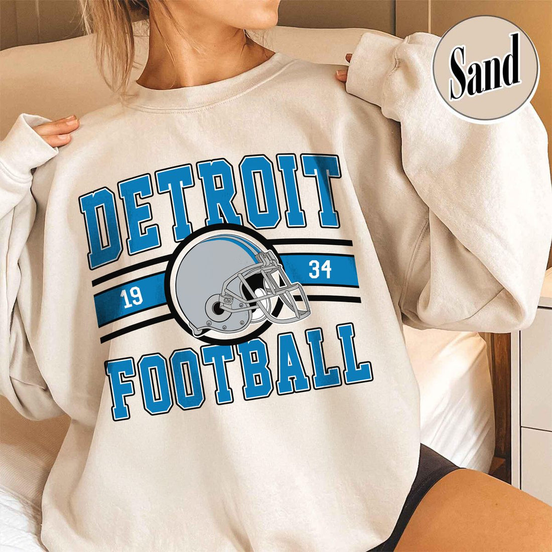 Unisex Detroit football vintage crewneck sweatshirt for men and women