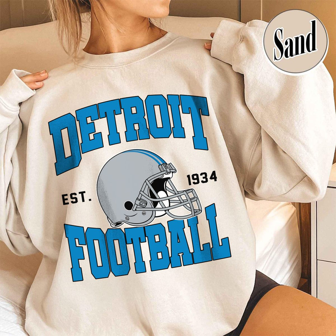 Unisex Detroit football vintage crewneck sweatshirt for men and women