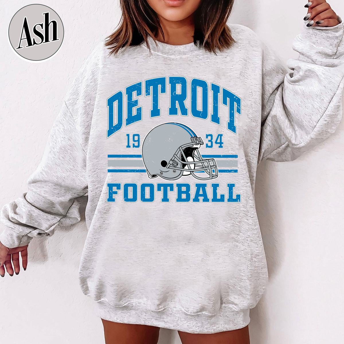 Unisex Detroit football vintage crewneck sweatshirt for men and women