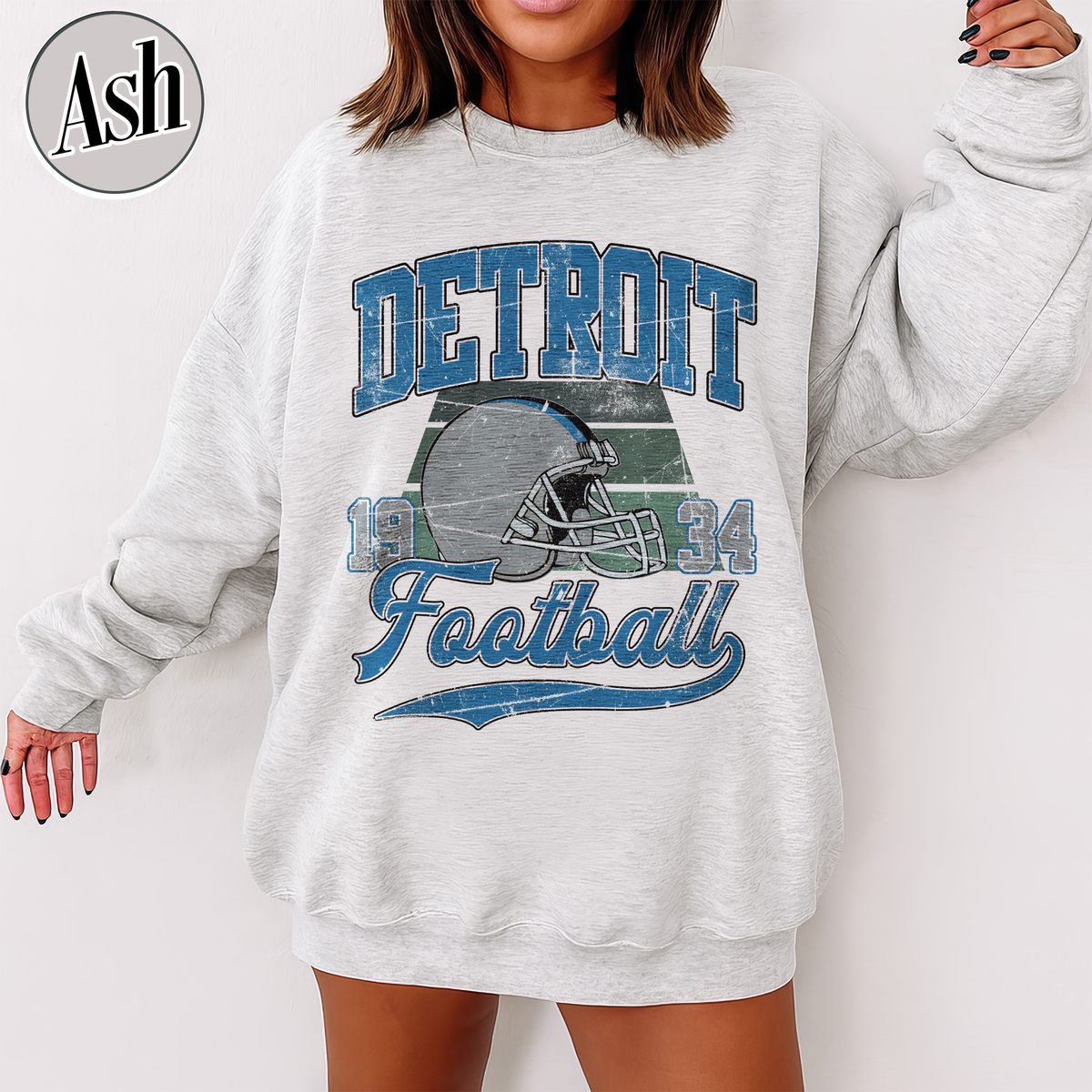 Unisex Detroit football vintage crewneck sweatshirt for men and women