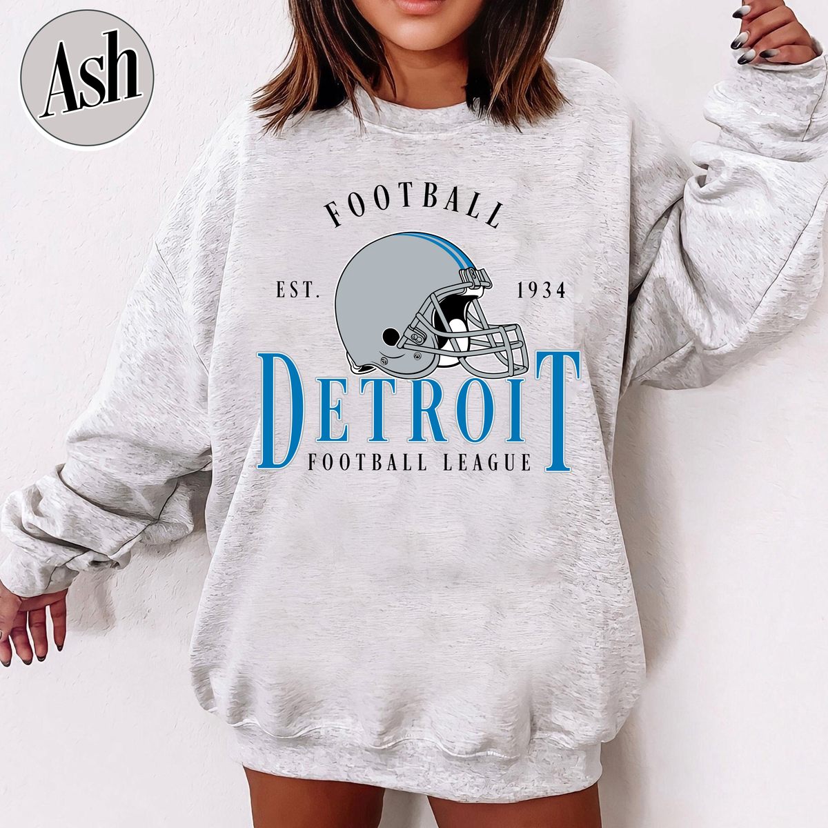 Unisex Detroit football vintage crewneck sweatshirt for men and women