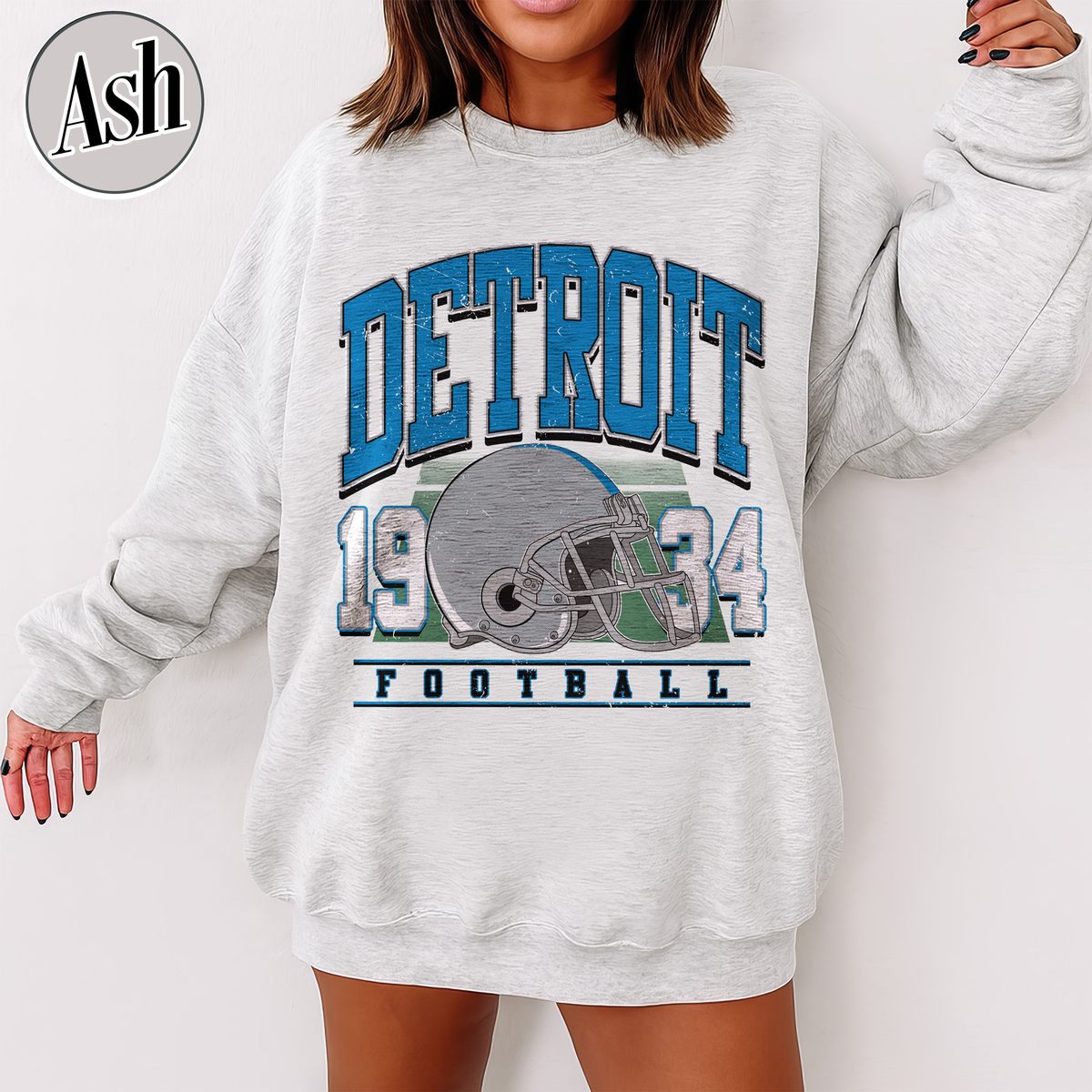 Unisex Detroit football vintage crewneck sweatshirt for men and women