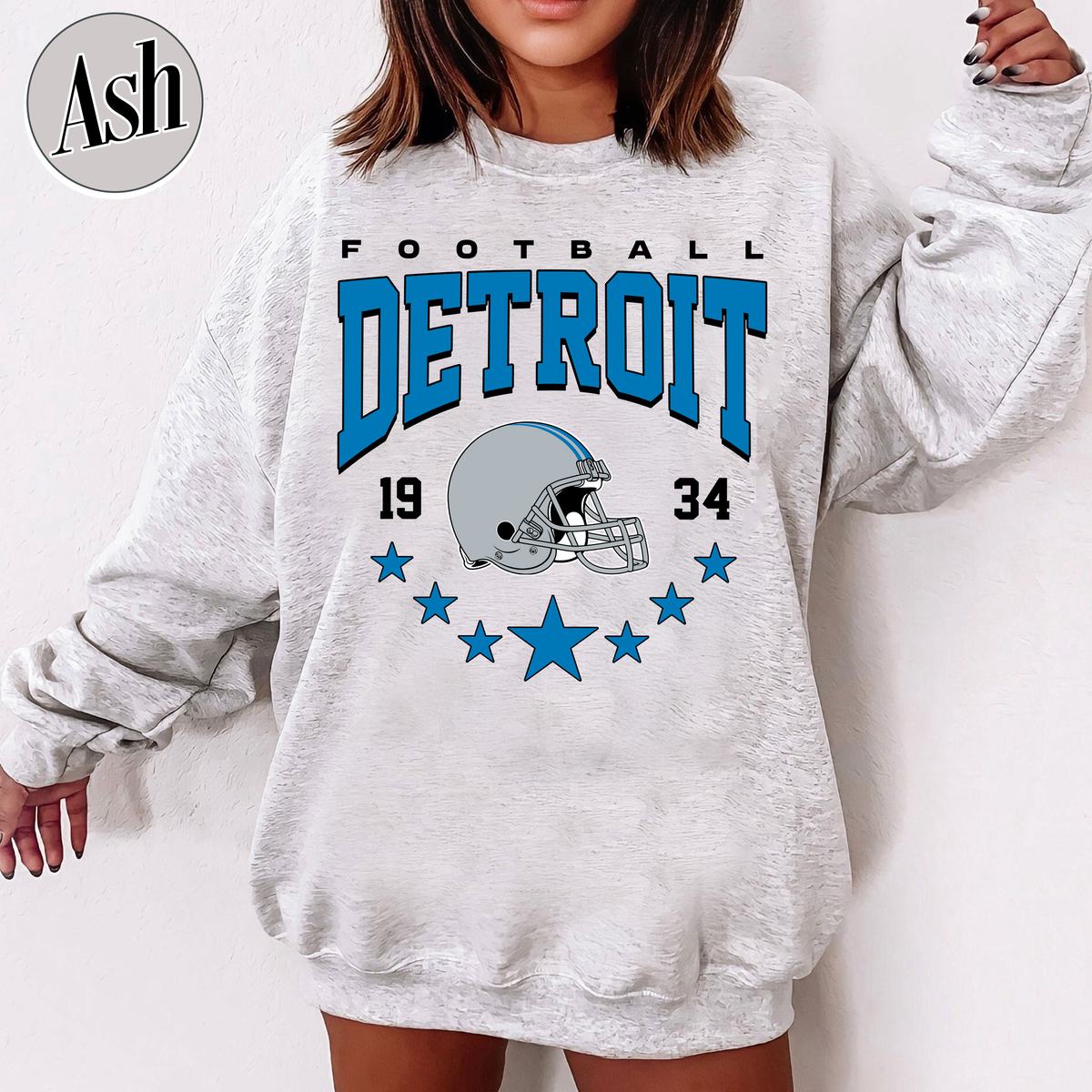 Unisex Detroit football vintage crewneck sweatshirt for men and women