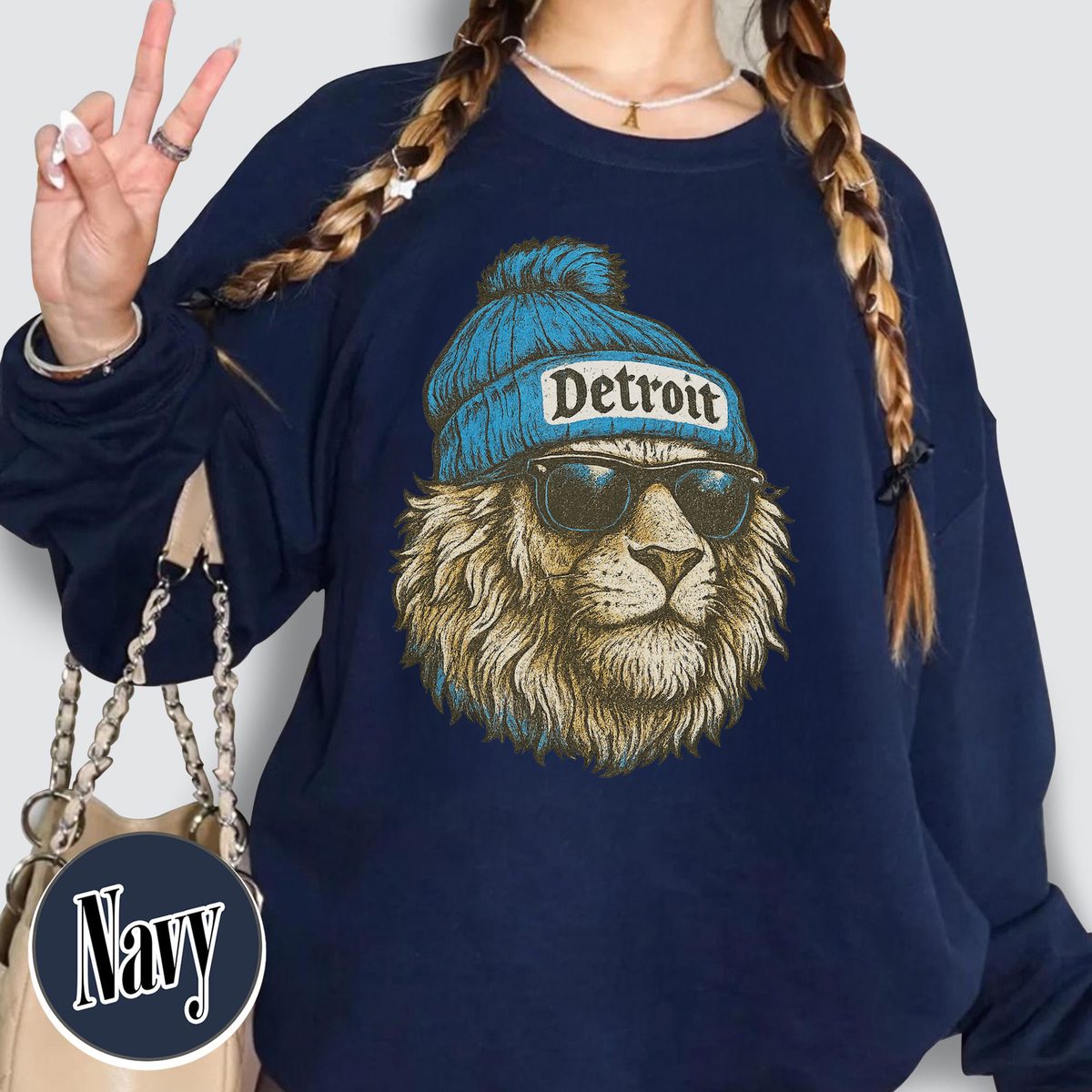 Unisex Detroit football vintage crewneck sweatshirt for men and women