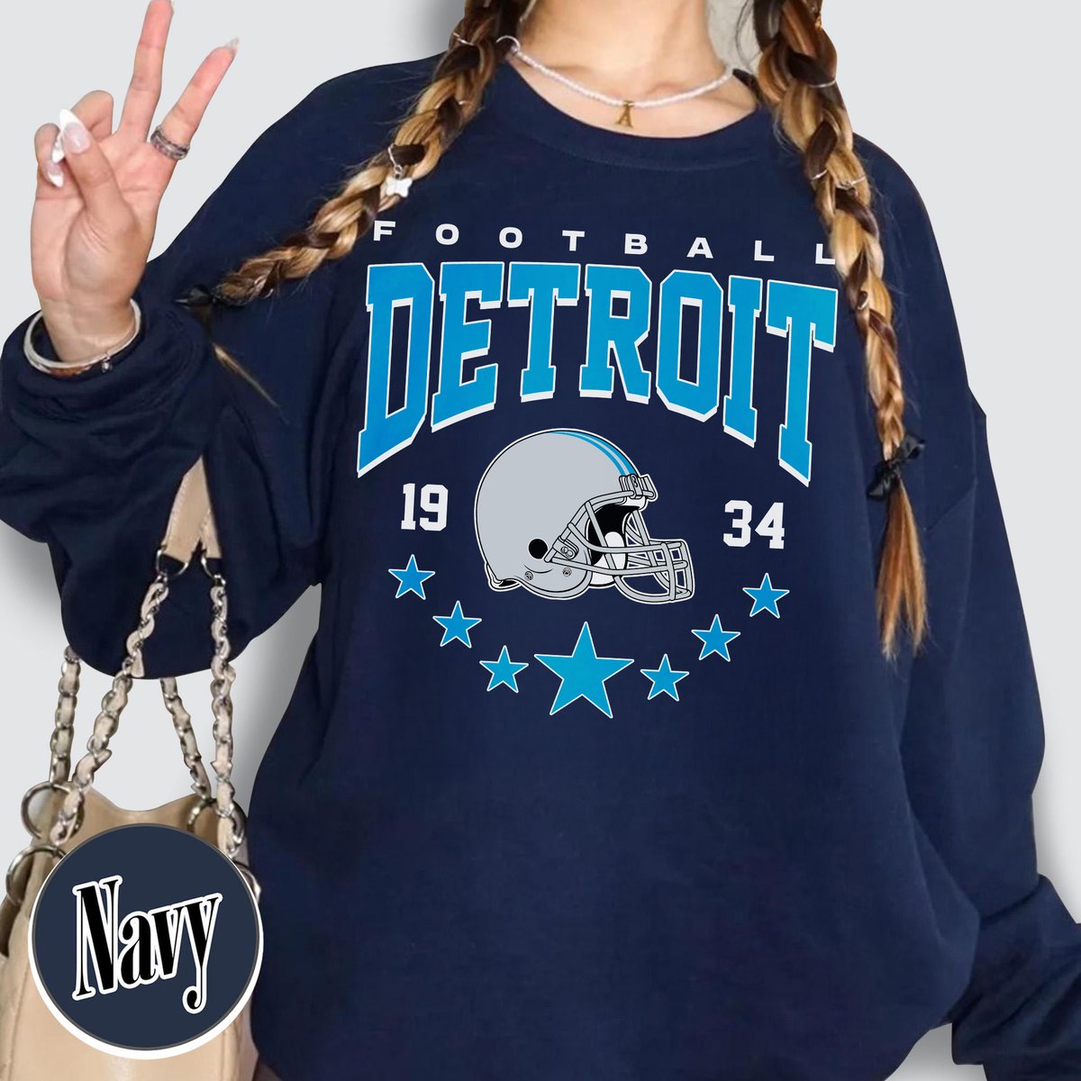 Unisex Detroit football vintage crewneck sweatshirt for men and women