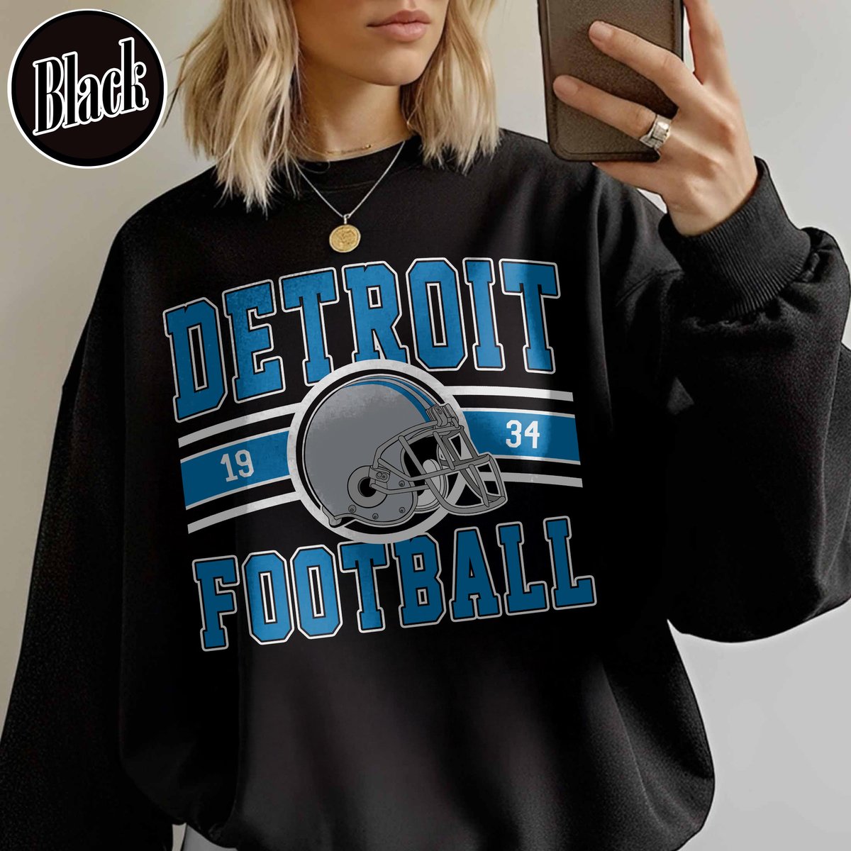 Unisex Detroit football vintage crewneck sweatshirt for men and women