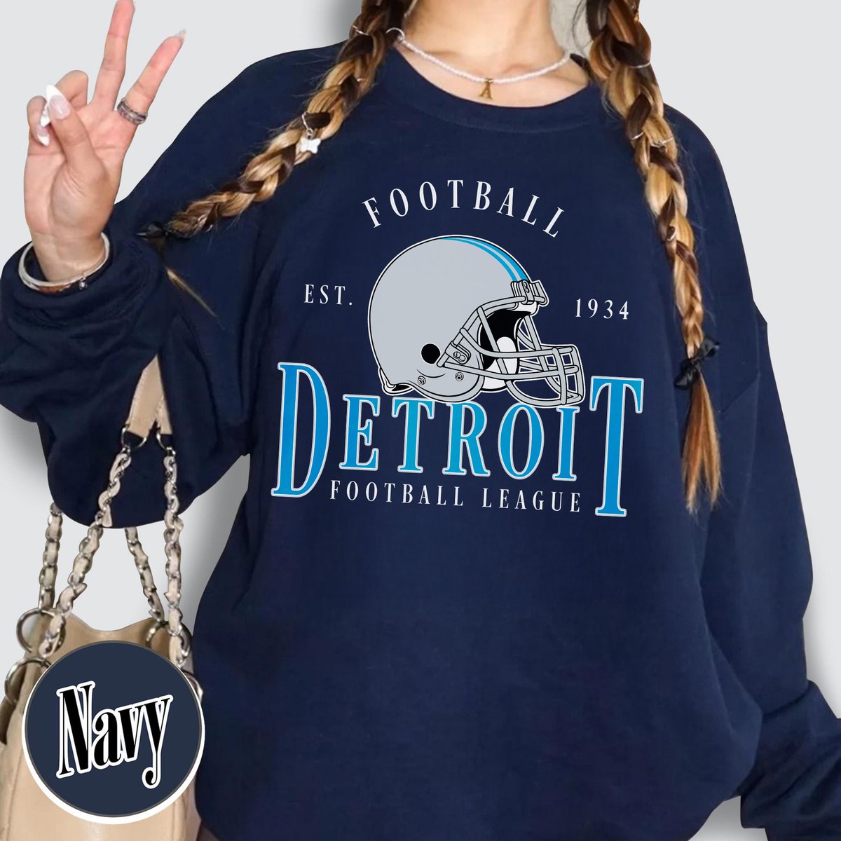 Unisex Detroit football vintage crewneck sweatshirt for men and women