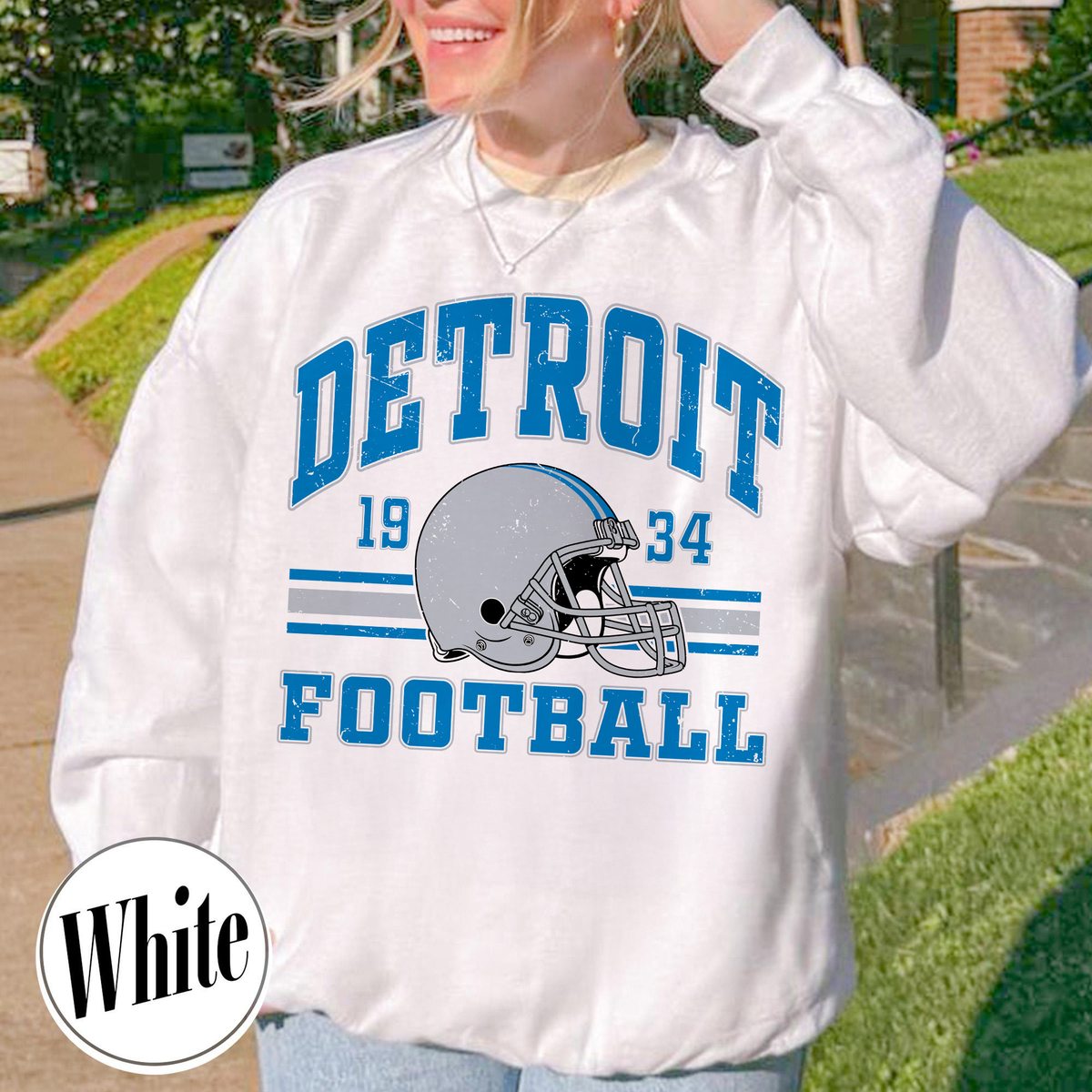 Unisex Detroit football vintage crewneck sweatshirt for men and women