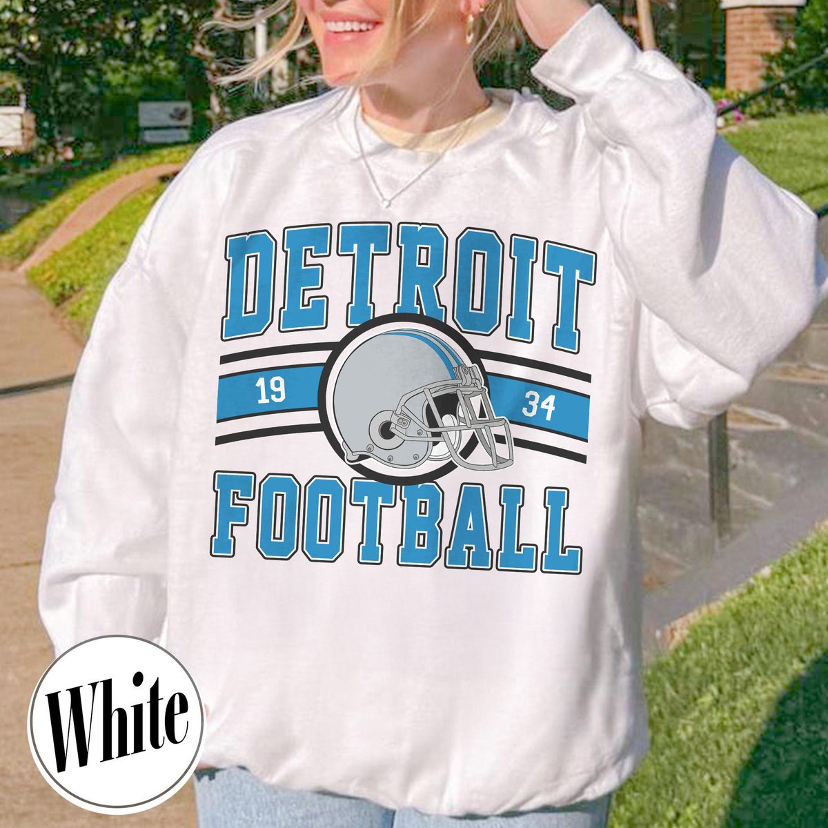Unisex Detroit football vintage crewneck sweatshirt for men and women