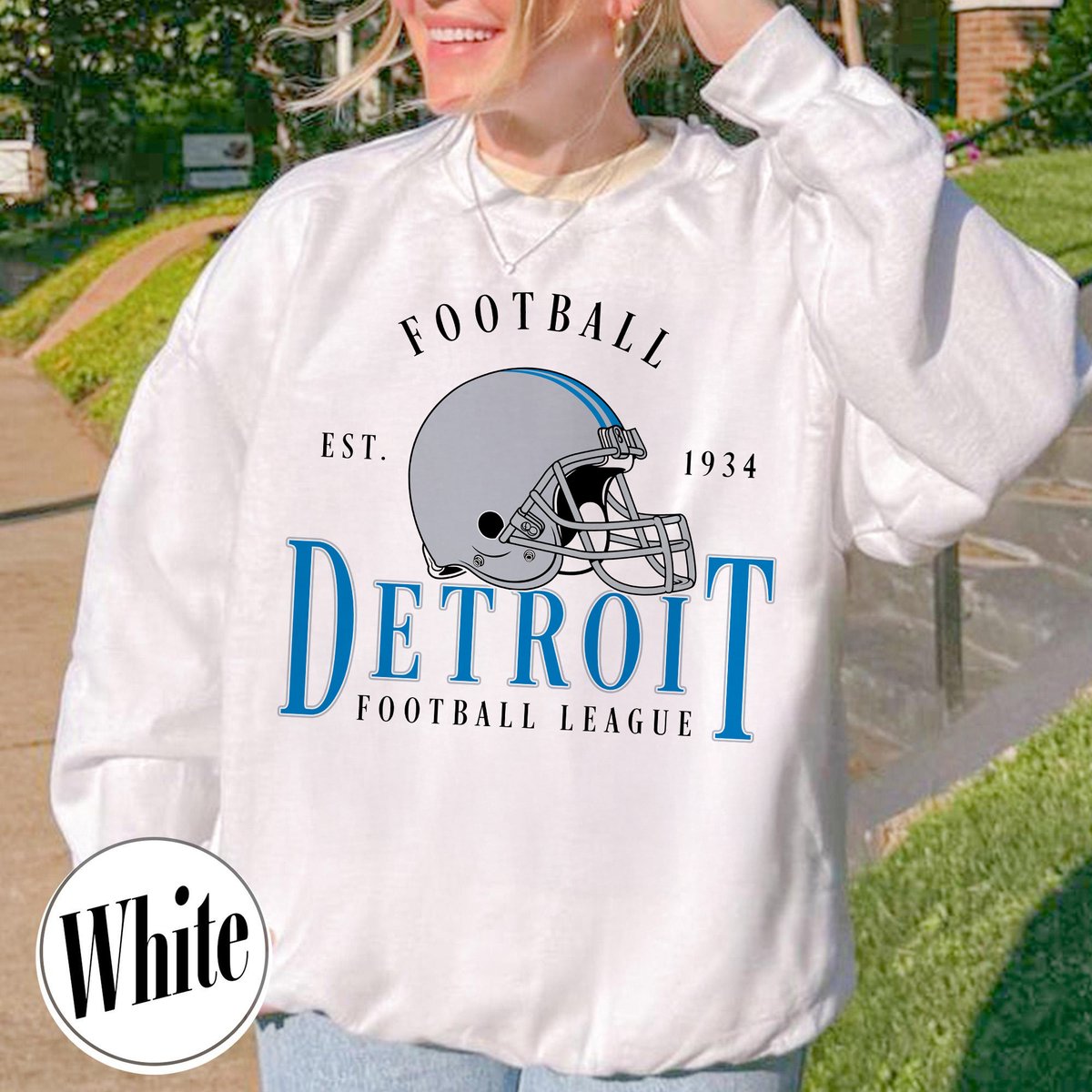 Unisex Detroit football vintage crewneck sweatshirt for men and women