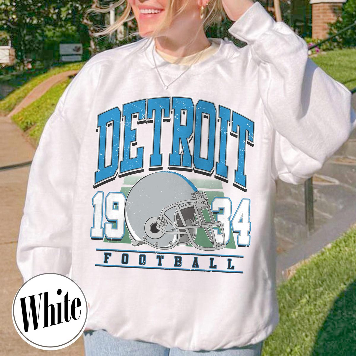 Unisex Detroit football vintage crewneck sweatshirt for men and women