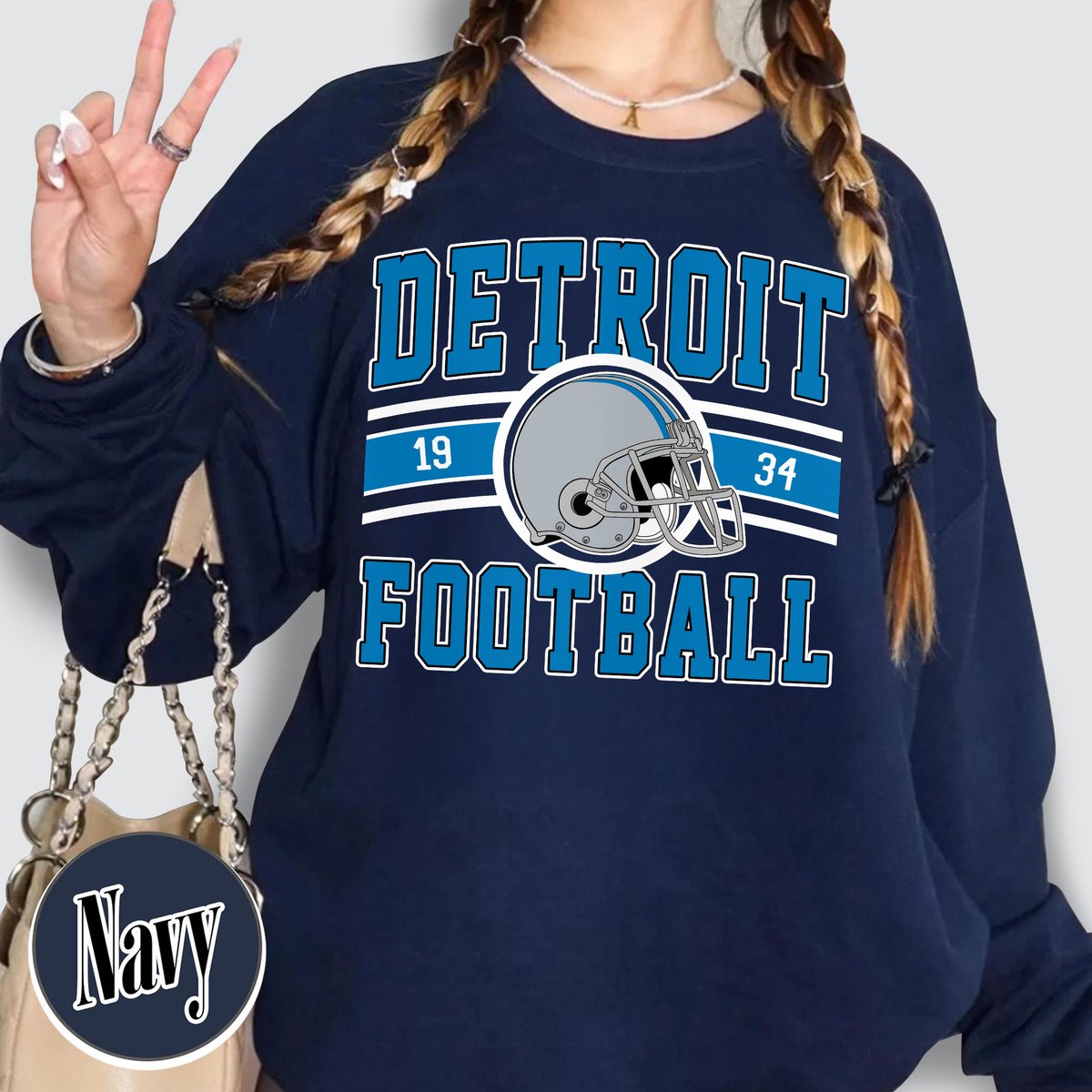 Unisex Detroit football vintage crewneck sweatshirt for men and women