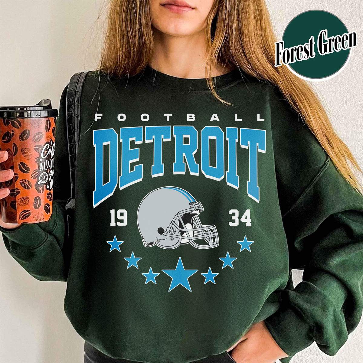 Unisex Detroit football vintage crewneck sweatshirt for men and women