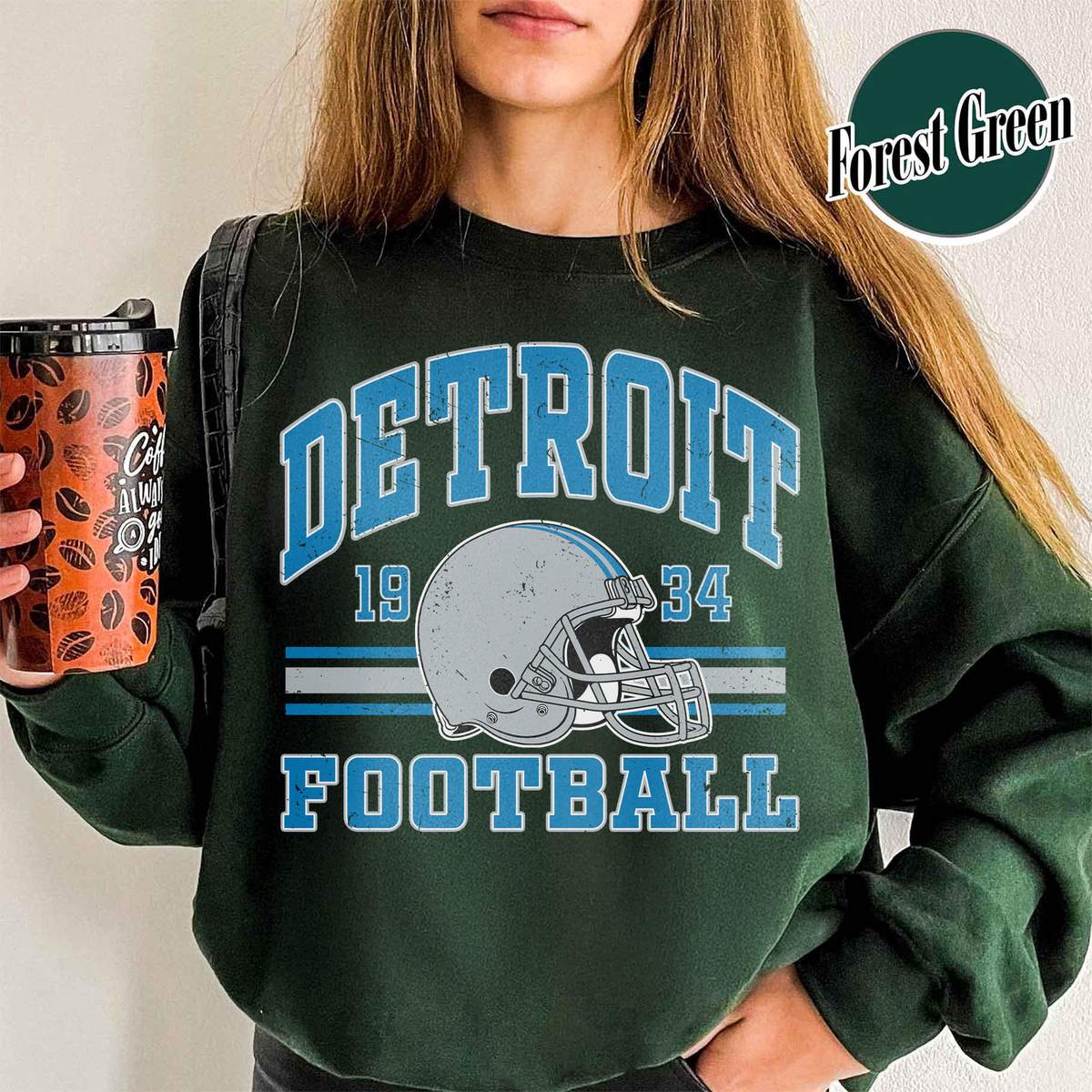 Unisex Detroit football vintage crewneck sweatshirt for men and women