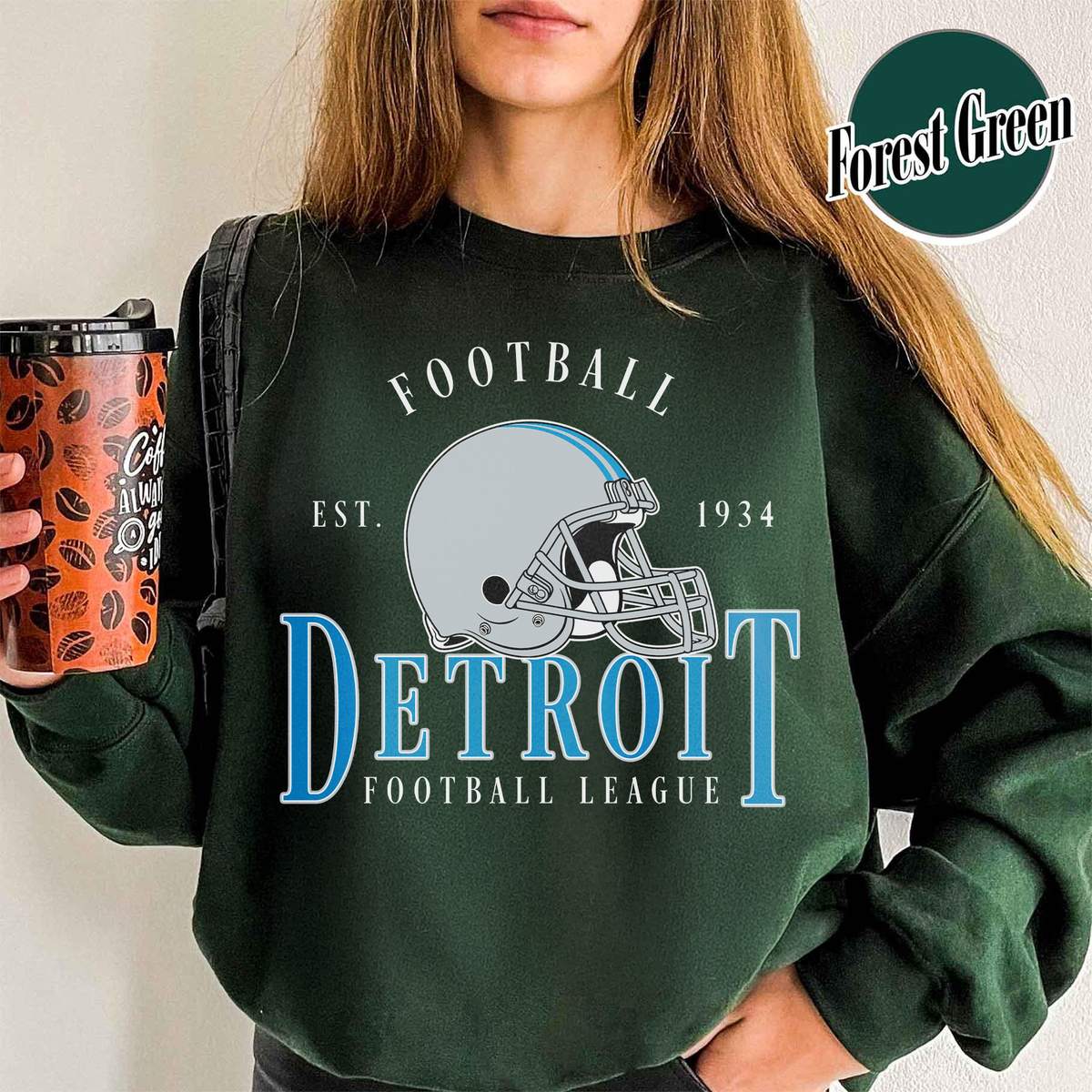 Unisex Detroit football vintage crewneck sweatshirt for men and women