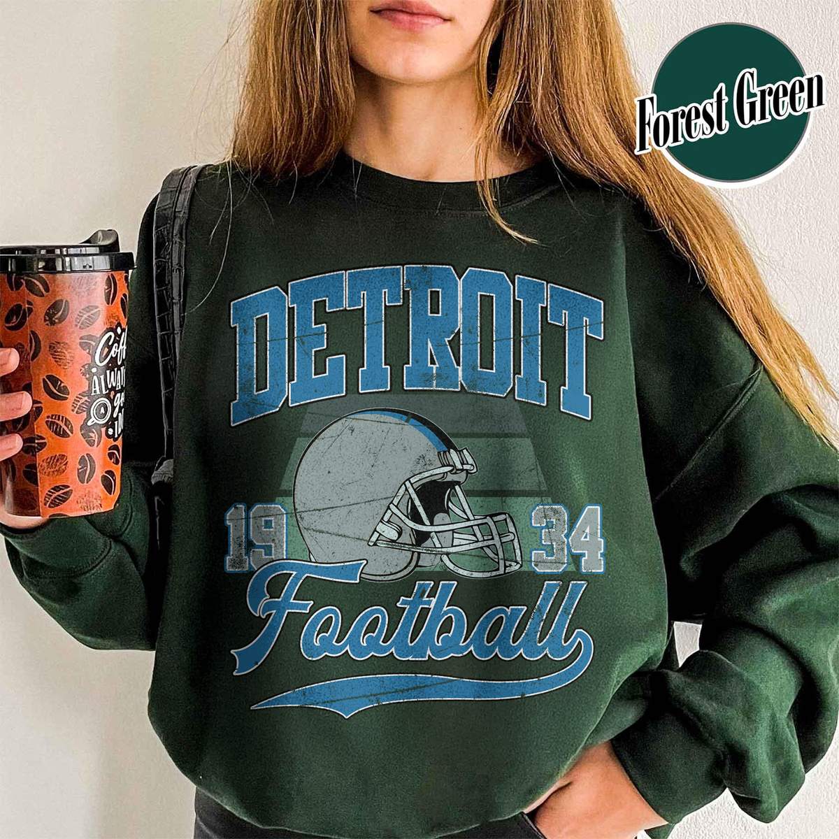 Unisex Detroit football vintage crewneck sweatshirt for men and women