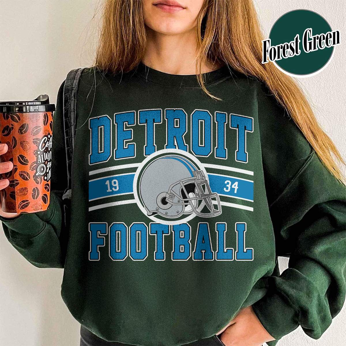Unisex Detroit football vintage crewneck sweatshirt for men and women