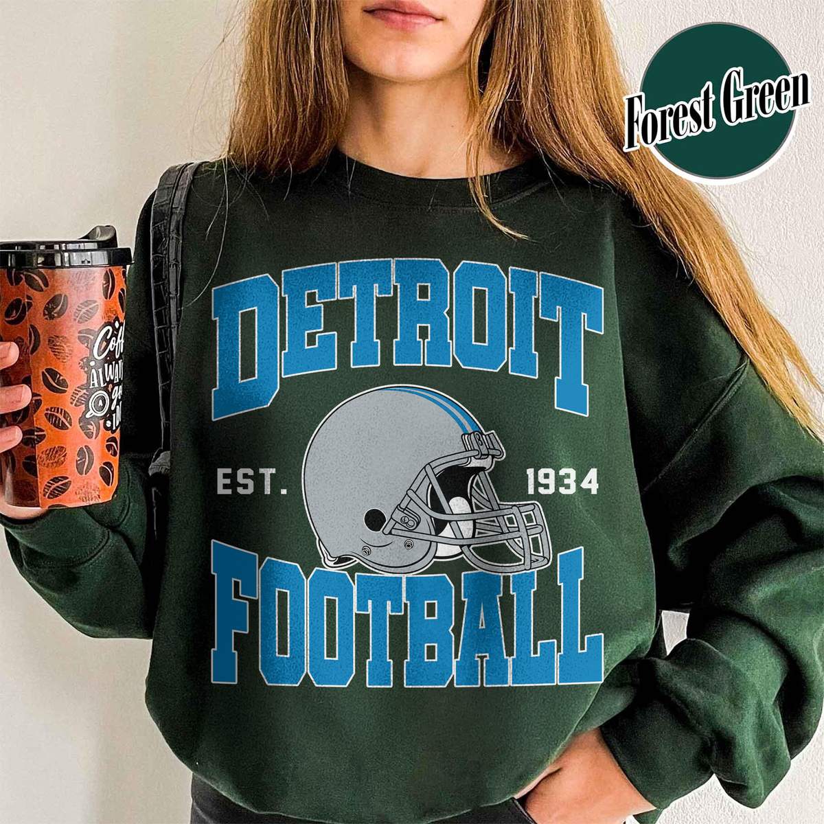 Unisex Detroit football vintage crewneck sweatshirt for men and women