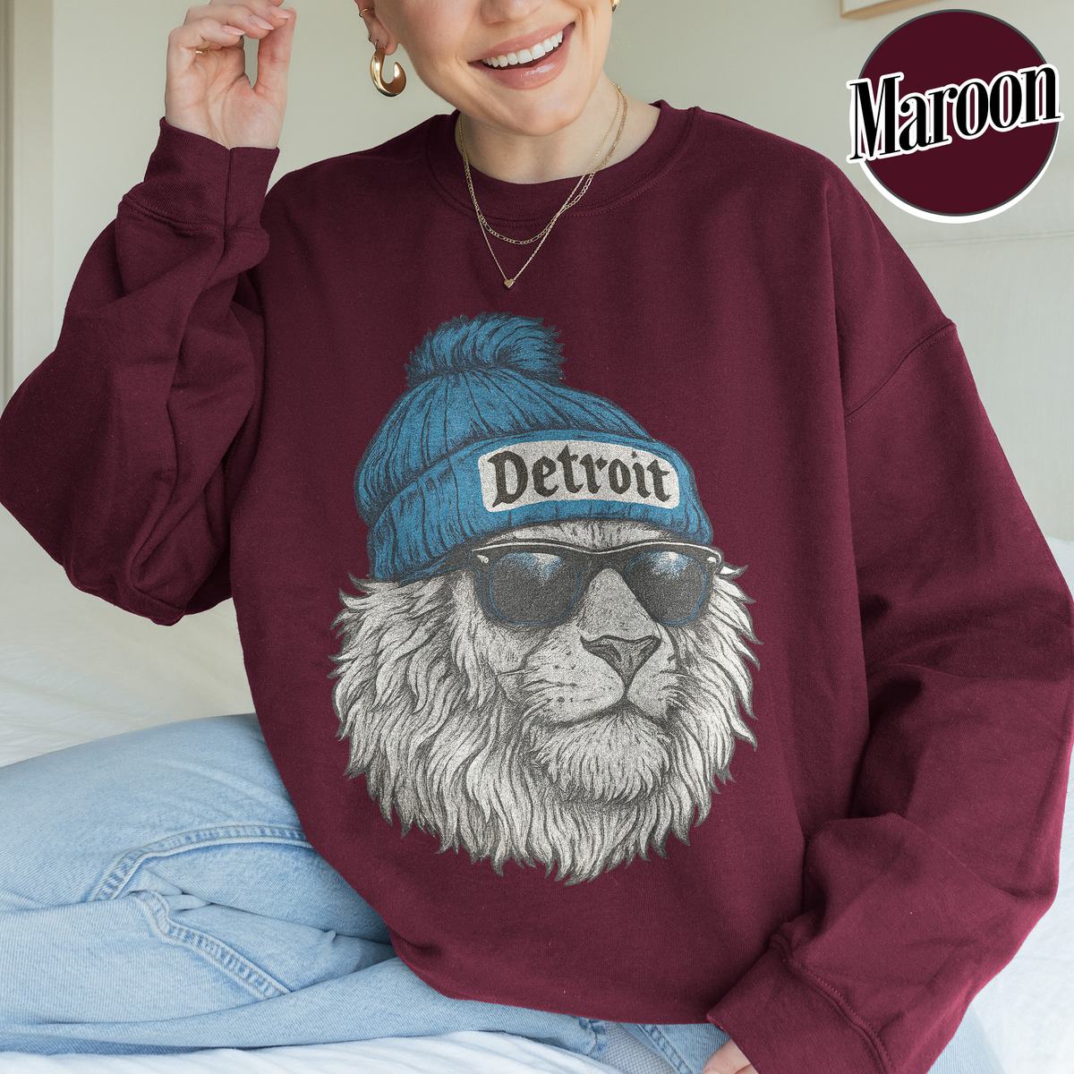 Unisex Detroit football vintage sweatshirt for men and women