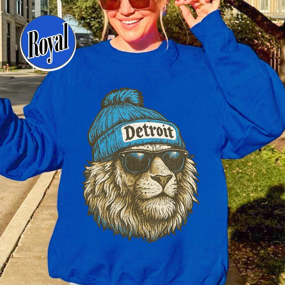 Unisex Detroit football vintage crewneck sweatshirt for men and women