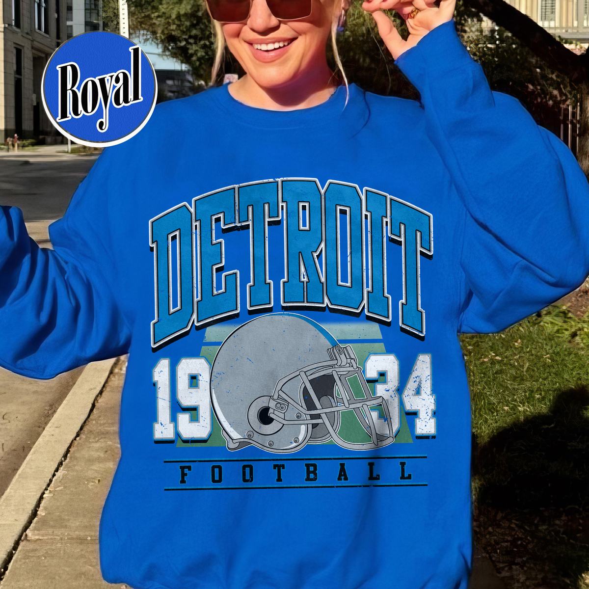 Unisex Detroit football vintage crewneck sweatshirt for men and women