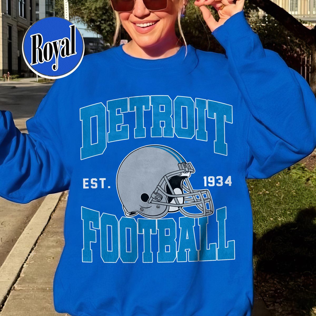 Unisex Detroit football vintage crewneck sweatshirt for men and women