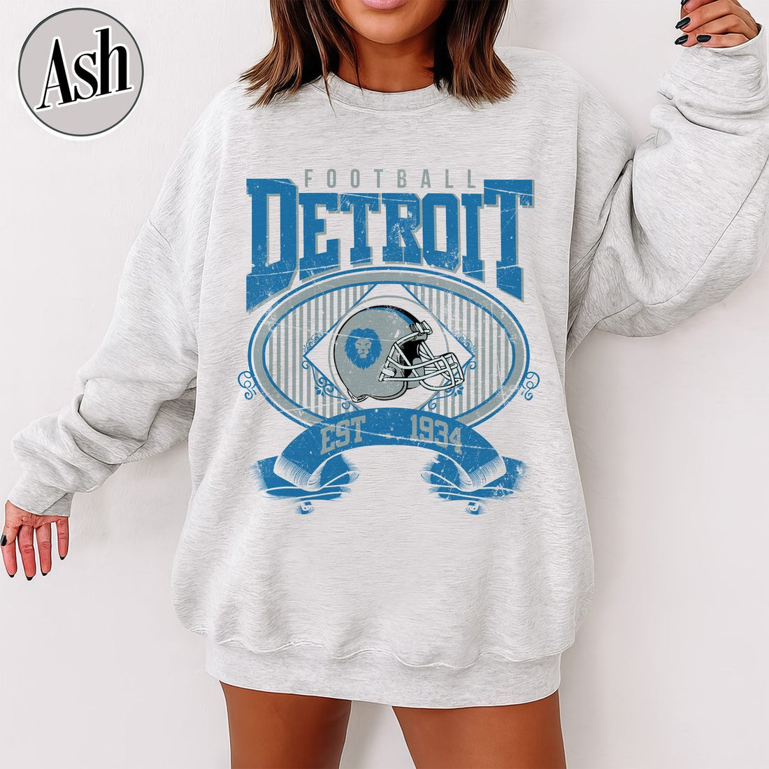Unisex Detroit football vintage crewneck sweatshirt for men and women