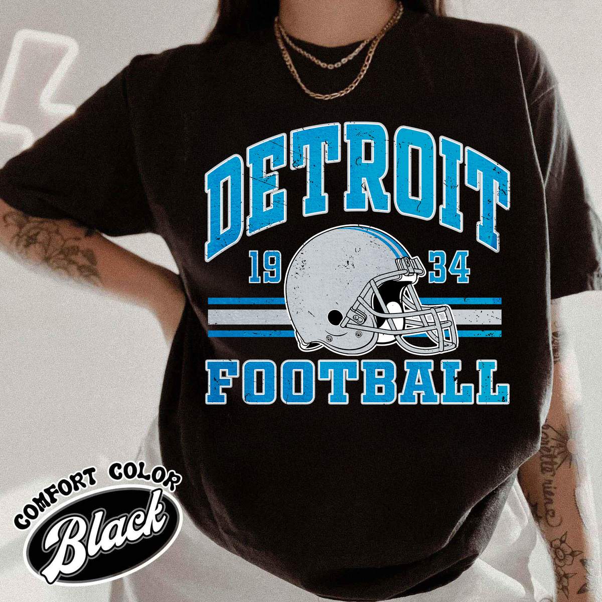 Unisex Detroit football vintage t-shirt for men and women